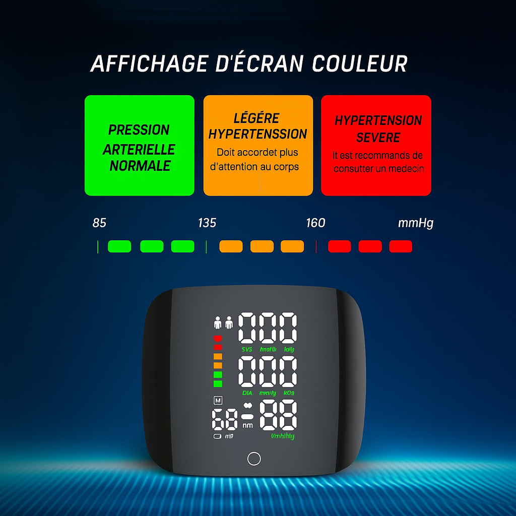 🩺 Tensiomètre automatique de Poignet Rechargeable