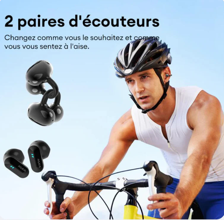 🎧 🎧2 Paires d’Écouteurs Sans Fil dans un Seul Boîtier | Double Style : Intra-auriculaire & Clip d’Oreille