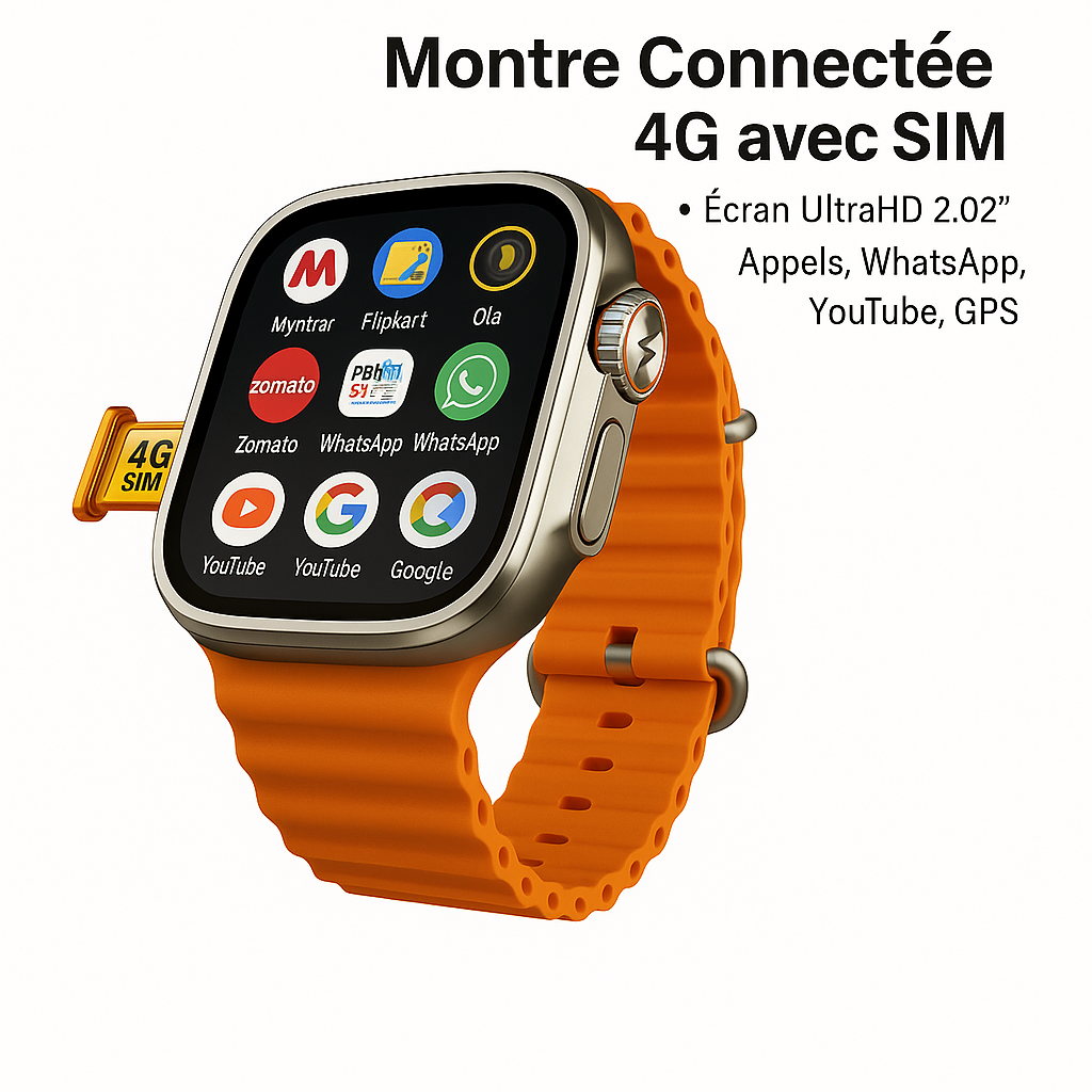 🕒 Montre Connectée 4G avec SIM – Restez connecté sans smartphone