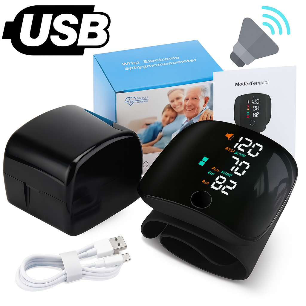 🩺 Tensiomètre automatique de Poignet Rechargeable