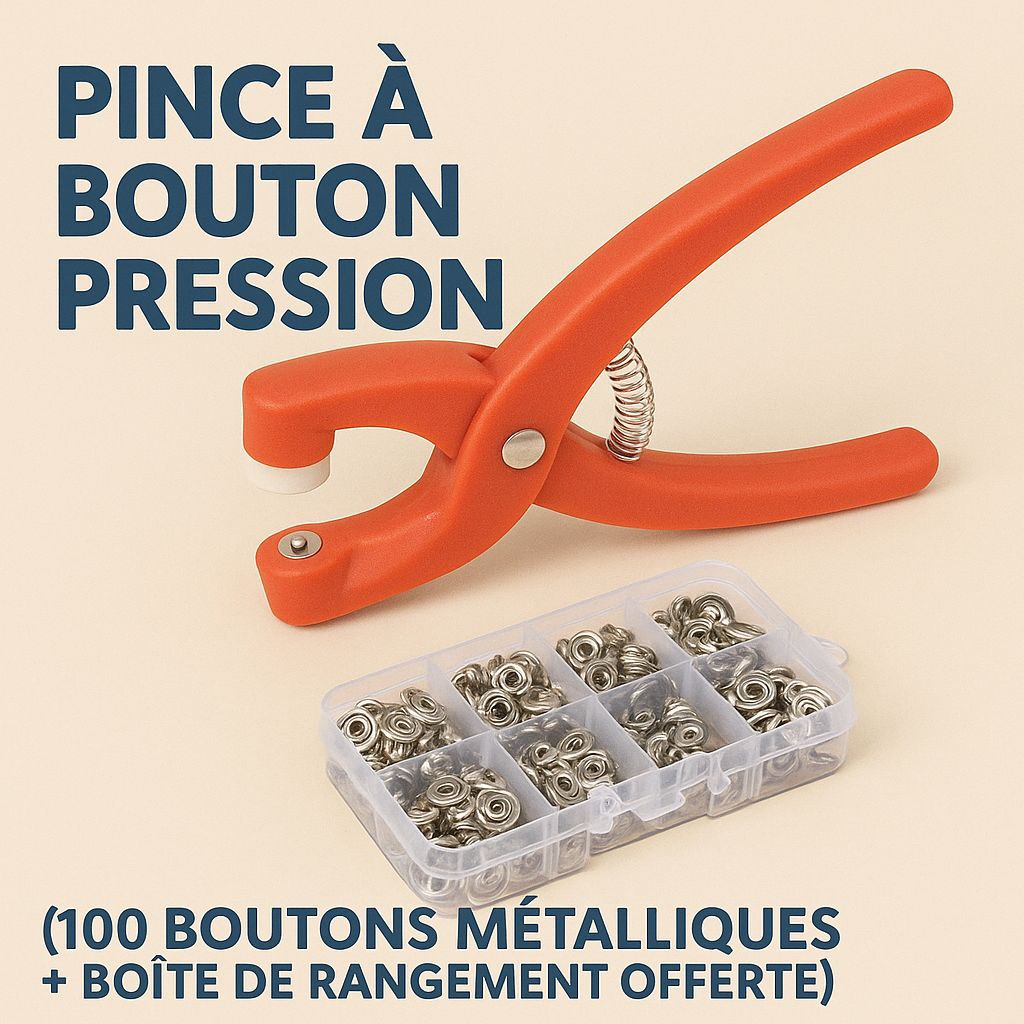 Kit Complet Pince à Boutons Pression  (100 Boutons Métalliques  + Boites de rangement🔧✨